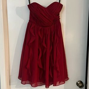 Beautiful cocktail, formal, or bridesmaid dress in the color Claret.